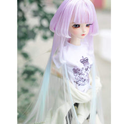 Clicked BJD Doll Wig Heat Resistant Fiber Gradient Color Jellyfish Shape Wig Doll Hair SD BJD Doll Wig,D,HC8~9inch