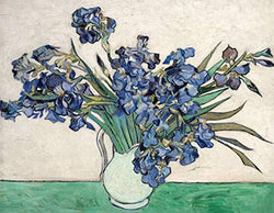 NIHO-JIUMA Van Gogh Diamond Painting Kits Purple Iris in a Bottle,5D DIY Round Diamond Art Kits Canvas Painting Gift for Adult,Home Decor(40x50cm/16x20 Inches)