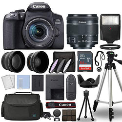 Canon EOS 850D / Rebel T8i Digital SLR Camera Body w/Canon EF-S 18-55mm f/4-5.6 is STM Lens 3 Lens DSLR Kit Bundled with Complete Accessory Bundle + 64GB + Flash + Case & More - International Model