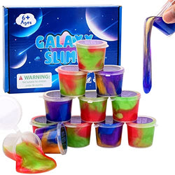 Galaxy Slime Kit 12 Pack, Mini Slime Easter Party Favor for Kids Goodie Bag Stuffers, Smooth, Soft and Non Sticky, Stress & Anxiety Relief Colorful Slime Pack Toy for Girls Boys