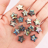 QTMY 15 PCS Nature Abalone Shell Star Spacer Beads for Jewelry Making in Bulk (Abalone Shell Stars)
