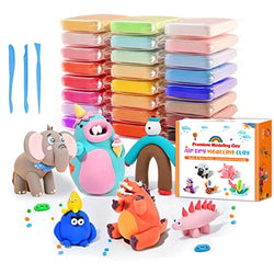 Air Dry Clay for Kids, 36 Colors Air Dry Ultra Light Clay, Modeling Clay for Kids with 3 Sculpting Tools, Clay Non Toxic, Soft & Safe & No Baking, Ideal Arts and Crafts Gift for Kids