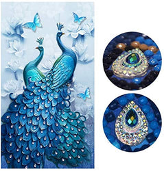 Diamond Painting Full Drill Beautiful Peacock DIY Arts Craft for Home Wall Decor (75 x 130 cm)