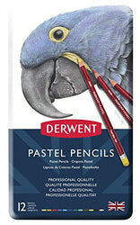 Derwent Pastel Pencils, 4mm Core, Metal Tin, 12 Count (32991)