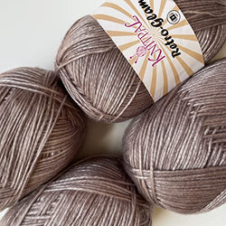 Retro-Glam Metallic Sparkle Yarn, Sheen, Soft, Shiny for Knitting and Crocheting, Bulk Size 4 Skeins, 400g/1048yds, #3 DK Weight (Pink Grey )
