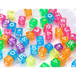 Bulk Buy: Darice DIY Crafts Acrylic Alphabet Beads Cube Transparent with White Letters 7mm 160