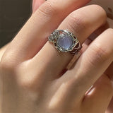 Crystal Opal Star Open Rings