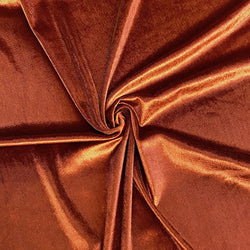 Stretch Velvet Fabric 60'' Wide by the Yard for Sewing Apparel Costumes Craft (1 YARD, Rust)