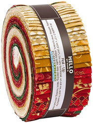 Winter's Grandeur Holiday Colorstory Roll up 40 2.5-inch Strips Jelly Roll Robert Kaufman Fabrics