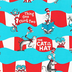1 Yard Celebration Dr. Seuss The Cat in the Hat by Robert Kaufman 100% Cotton Quilt Fabric