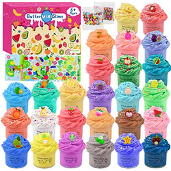 26 Pack Mini Butter Slime Kit, DIY Fruit Slime Toy for Kids, Super Soft and Non-Sticky, Party Favors and Stress Relief Toy for Girls and Boys.