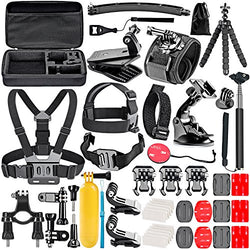 Neewer 50-In-1 Action Camera Accessory Kit for GoPro Hero 6 5 4 3+ 3 2 1 Hero Session 5 Black AKASO