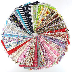 RayLineDo® 60 Pcs Fabric Cotton 100% Printed Boundle Patchwork Squares of 20*25cm