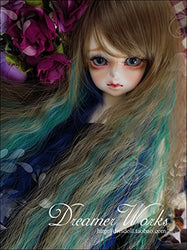 (8-9inch)18-18.5cm BJD Doll Wig / for 1/4 MSD DD BJD Doll / Peacock Color Long Curl Hair