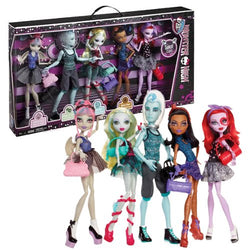 Mattel Year 2013 Monster High "Dance Class" Series 5 Pack 11 Inch Tall Doll Set - Rochelle Goyle, Gillington "Gil" Weber, Lagoona Blue, Robecca Steam and Operetta Plus 4 Purse and 1 Duffel Bag