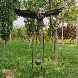 Metal Owl Garden Decorations Animal Statues and Figurines, Creative Flying Owl Sculpture for Walkway, Pathway, Yard, Lawn, Garden Decorations