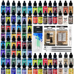 All 87 Ranger Tim Holtz Alcohol Inks with New 2020 Colors, Complete Set with Alloys, Mixatives, Pixiss Blending Tools, Mini Blending Tools and Foams, Premium Brush Set for Alcohol Ink and Mini Mister