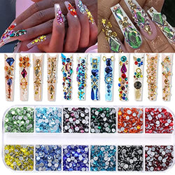 RODAKY Colorful Crystal Rhinestones for Makeup 1560Pcs Mixed 12 Color 3mm Nail Art Rhinestone Beads Flatback Diamond Stones Gems Jewel for DIY Craft Makeup Nail Art Decoration