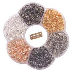 YAKA 1200Pcs 8mm1Box 6 Colors Open Jump Ring,Ring Jewelry Keychain for Jewelry Making Accessories,1Pcc Jump Ring Open/Close Tool and 1Pcs Clear Box (0.31"/8mm)