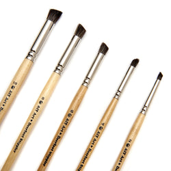 AIT Art Natural Hair Deerfoot Stippler Texture Brushes - Set of 5 - Handmade in USA for Superior Results with Watercolors, Acrylic, and Oil