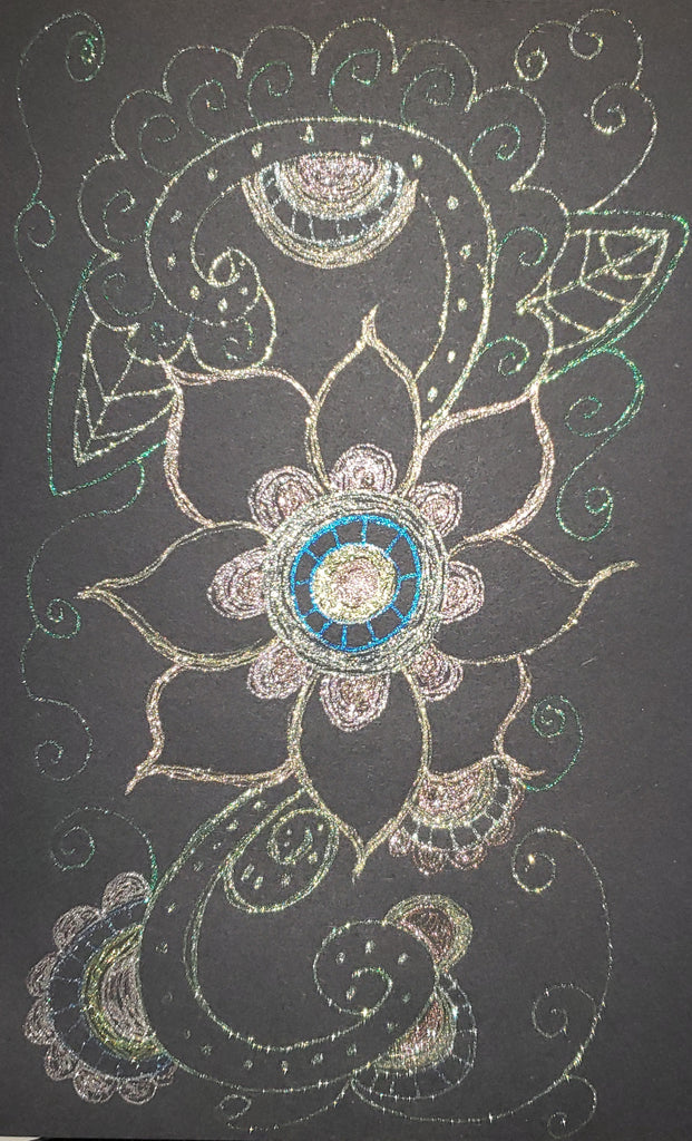 Metallic Gen pens Henna Pattern on Black Paper