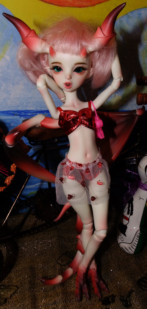 BJD Dream Vallery Ahi Dragon Dolly Swimsuit Red