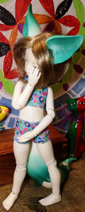 BJD Dream Valley Fox Doll in Blue Swimsuit