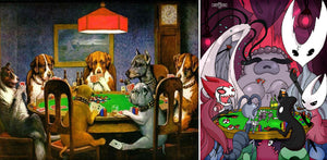 Hollow Knight Bugs Playing Poker Painting Parody