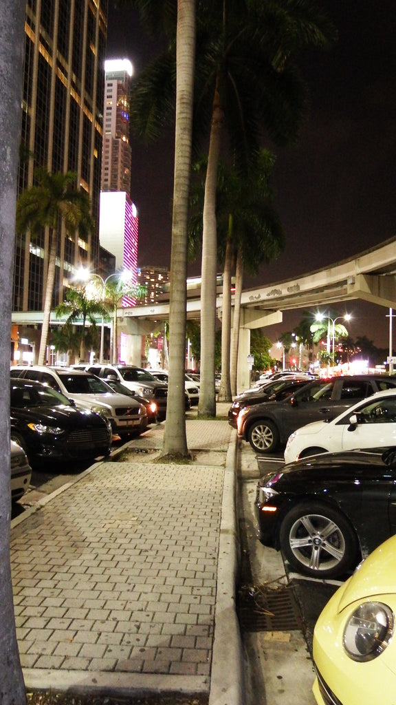 Miami Beach Parking Lot at Night