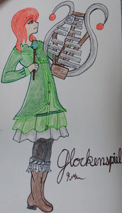 Anime Girl Playing the Glockenspiel