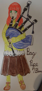 Anime Girl Playing the Bag Pipe