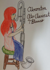 Anime Girl Playing the Alto Clarinet