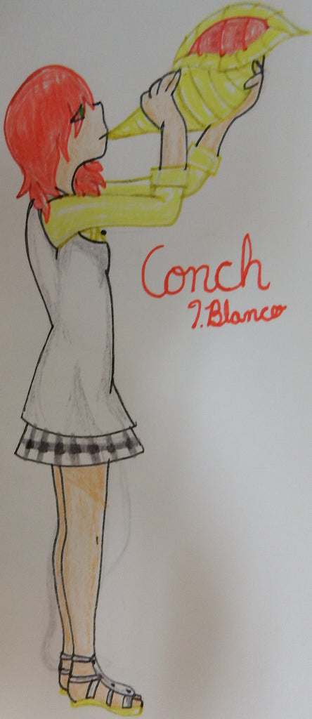 Anime Girl Playing the Conch