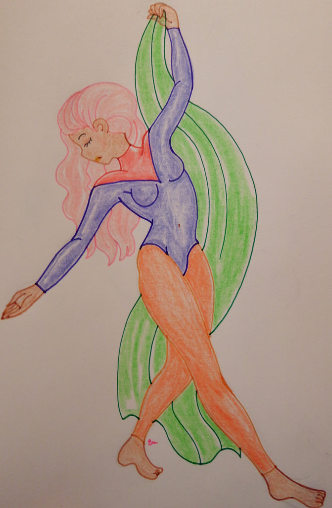 Dancer with Pink Hair Anime Drawing