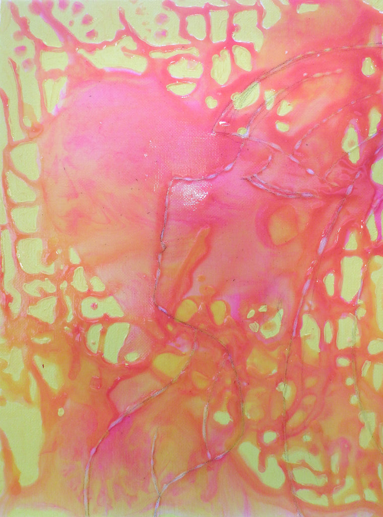 Acrylic Pouring Medium in Red over Yellow