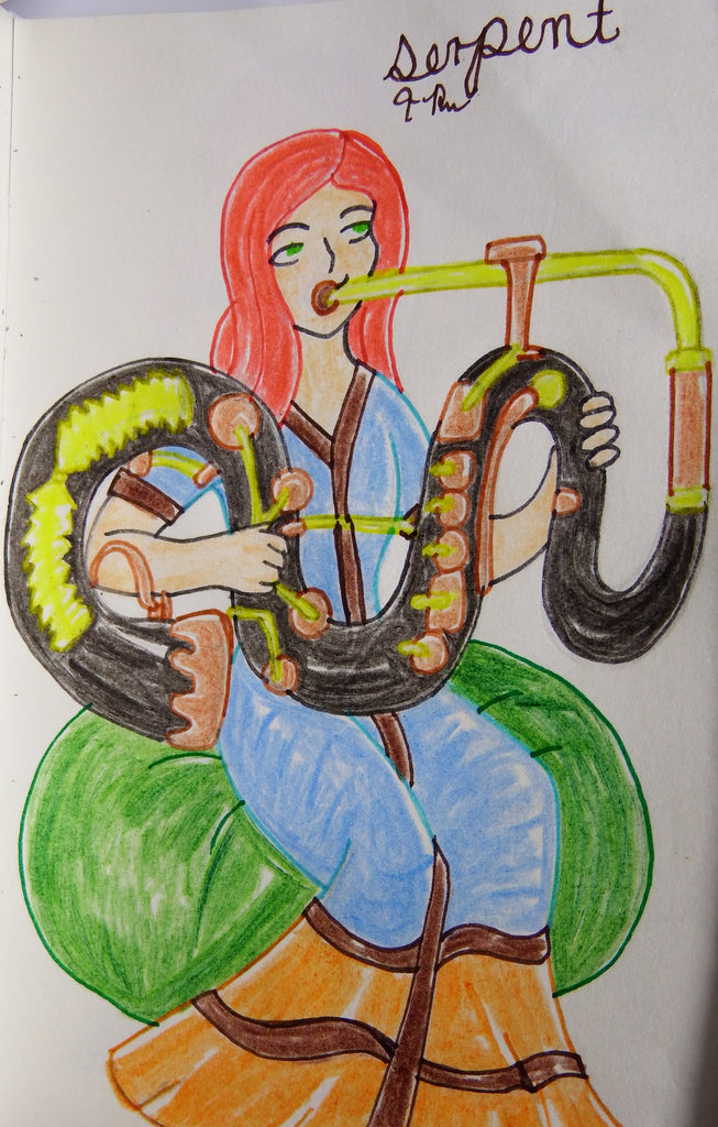 Anime Girl Playing the Serpent Drawing
