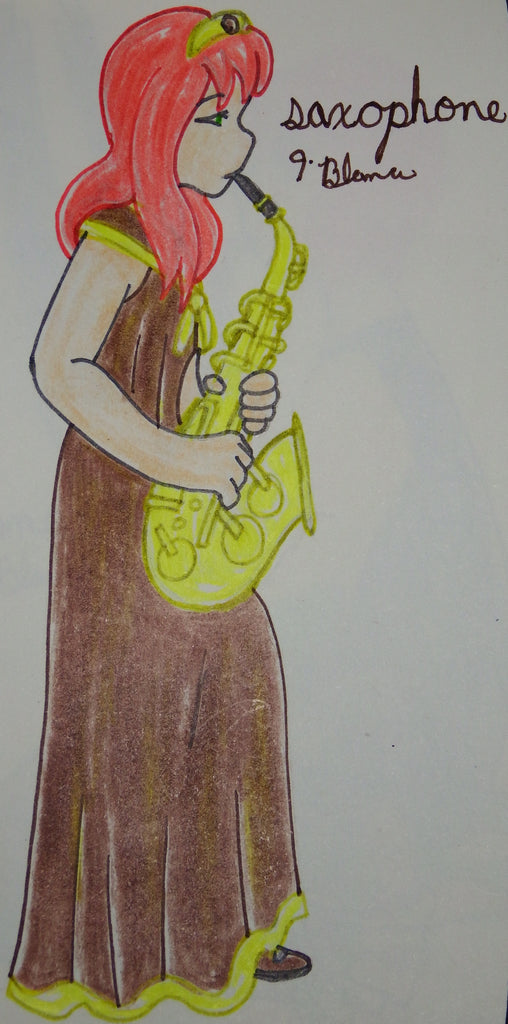 Anime girl Playing the Saxophone