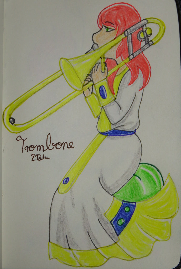 Anime Girl Playing the Trombone