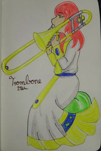 Anime Girl Playing the Trombone
