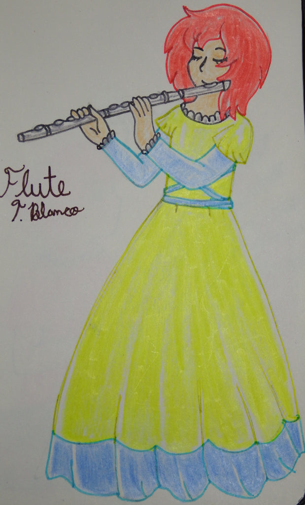 Anime Girl Playing the Flute