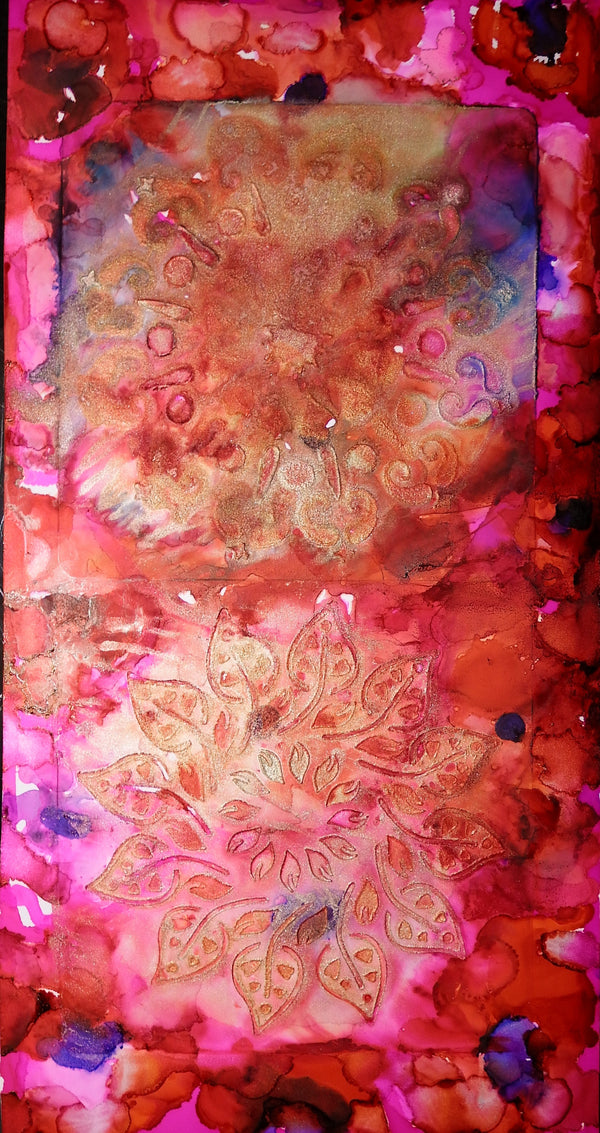 Ink Art Mandala Patterns and National Flowers