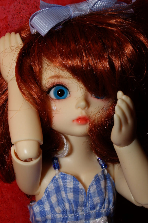 BJD Dollies in Cozy Blue Dresses Spring