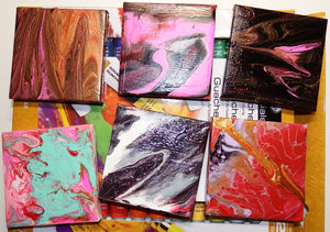 Mini Canvases Acrylic Pouring Paintings