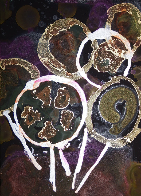 Sweet and Skulls Ink Painting Art May
