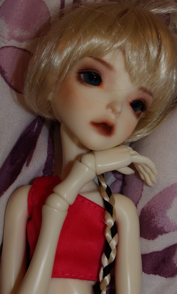 BJD Doll Chateau in Cozy Pink and Rainbow Skirt