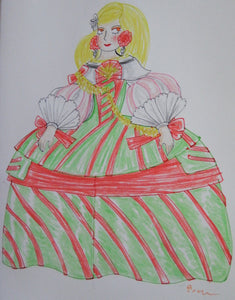 Candy Cane Spanish Girl circa 1652