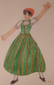 French Girl in a Green Dress circa 1895