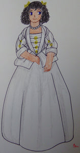 Anime girl in a German Princess Dress circa 1650