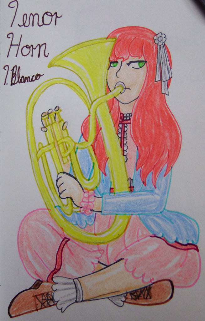 Anime Girl Playing the Tenor Horn