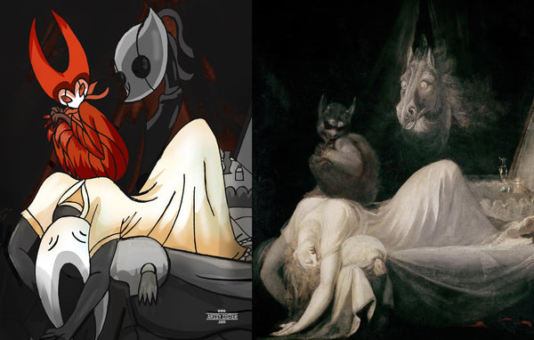 Hollow Knight Silksong The Nightmare Fanart Based on Fuseli Painting